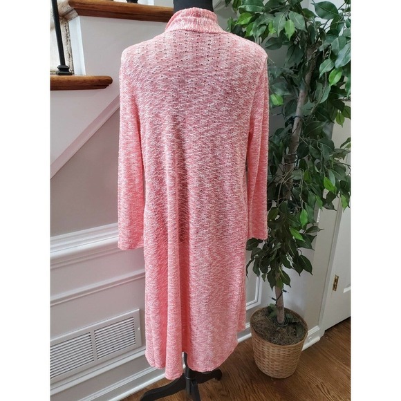 Azules Women's Pink Polyester Long Sleeve Open Front Casual Cardigan Size Medium - Picture 7 of 10